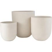 J-Line - Set Van 3 Vaas Rond Keramiek Hoog Wit - 55x55x61.5cm