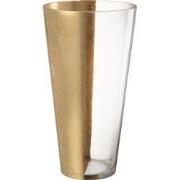 J-Line - Vaas Moa Glas Transparant/goud - 19x19x35cm