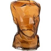 J-Line - Vaas Gezicht Glas Bruin - 23.5x18x30cm