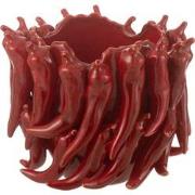 J-Line - Vaas Peppers Porselein Rood Small - 25.5x24.5x20.5cm