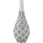 J-Line - Vaas Kousa Peer Porselein Blauw/wit - 16x16x43cm