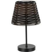J-Line - Tafellamp Led Zonne Energie Plastiek Bruin - 19.5x19.5x31cm