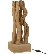 J-Line - Tafellamp Takken Hout Naturel - 24x24x56cm