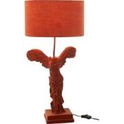 J-Line - Tafellamp Griekse Sculptuur Resine Velours Bordeaux - 31x31x6...