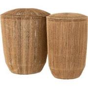 J-Line - Set 2 Manden Dantya Lang Jute Naturel - 45x45x58cm