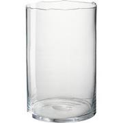 J-Line - Windlicht Onregelmatige Rand Glas Transparant Hoog - 25.5x25....