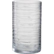 J-Line - Windlicht Strepen Glas Transparant Large - 13x13x22cm