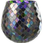 J-Line - Windlicht Mozaiek Glas Paars Large - 17.5x17.5x17.5cm