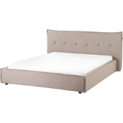 Beliani LESTRE - Tweepersoonsbed-Beige-Kunstlinnen