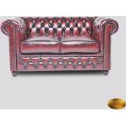Chesterfield 2-zits bank Brighton FT Antiek Rood