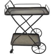 Clayre & Eef Keukentrolley op Wieltjes  65x53x80 cm Zwart Ijzer Rechth...