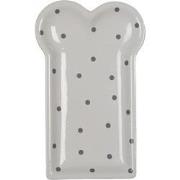 Clayre & Eef Ontbijtbord  10x17 cm Wit Keramiek Stippen Bord