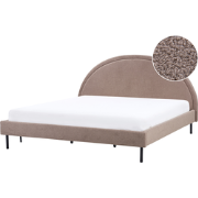 Beliani MARGUT - Tweepersoonsbed-Beige-Bouclé