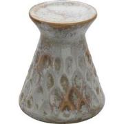 Clayre & Eef Kandelaar  Ø 14x16 cm Grijs Keramiek Rond Kaarsenstandaar...