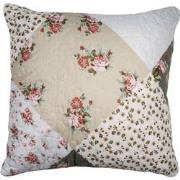 Clayre & Eef Kussenhoes 40x40 cm Groen Beige Polyester Bloemen Sierkus...