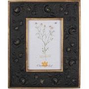 Clayre & Eef Fotolijst  10x15 cm Zwart Goudkleurig Kunststof Glas Rech...