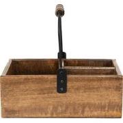 Clayre & Eef Opbergdoos  27x18x12/25 cm Bruin Hout Metaal Opbergbox