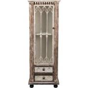 Clayre & Eef Vitrinekast  49x35x135 cm Bruin Beige Hout Glas Opbergkas...