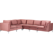Beliani EVJA - Hoekbank-Roze-Fluweel