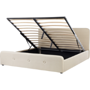 Beliani RENNES - Tweepersoonsbed-Beige-Kunstlinnen