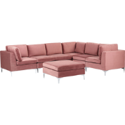 Beliani EVJA - Modulaire Sofa-Roze-Fluweel