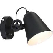 Anne Lighting - wandlamp - Dolphin - zwart - metaal - opbouwspot - E27...