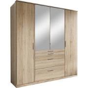 Kast met 4 deuren waarvan 1 spiegel, 4 laden - L180 cm