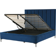 Beliani SEZANNE - Tweepersoonsbed-Blauw-Fluweel