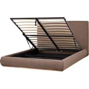 Beliani CAMPAGNE - Tweepersoonsbed-Bruin-Polyester