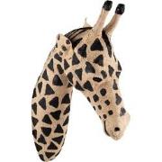Clayre & Eef Wanddecoratie Giraf 43 cm Bruin Zwart Papier Ijzer Textie...