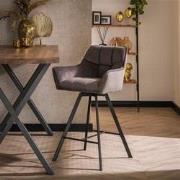 Set van 2 Draaibare Barkrukken Velvet Suze - Zithoogte 69 cm - Met Arm...