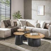 Salontafel set van 3 Elva teakhout metaal