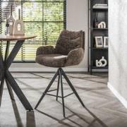 Set van 2 Draaibare Barkrukken Taupe Renegade Stof Lilly - Met Armleun...
