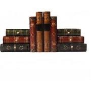 Decopatent - Vintage Houten Boekensteunen met 6 Lades - 2-Delige Set -...