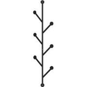 Verticale wandkapstok met 6 haken in zwart metaal H94 cm  PONPON