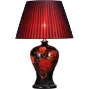 Fine Asianliving Chinese Tafellamp Porselein Pioenrozen Zwart