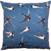 Clayre & Eef Kussenhoes  45x45 cm Blauw Wit Polyester Vogels Sierkusse...