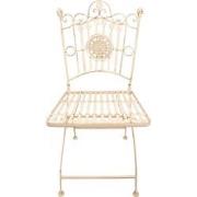 Clayre & Eef Bistrostoel  52x48x99 cm Wit Bruin Ijzer Terrasstoel