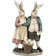 Clayre & Eef Beeld Konijn 26 cm Bruin Polyresin Paasdecoratie