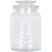Clayre & Eef Voorraadpot Ø 11x18 cm Transparant Glas