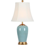 Fine Asianliving Chinese Tafellamp Porselein Glassy Blauw D41xH69cm