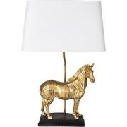 Clayre & Eef Tafellamp Paard 35x18x55 cm  Goudkleurig Wit Kunststof Bu...