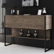 Modern Dressoir Walnoot Luxe 120x80x30 - Zwart Frame