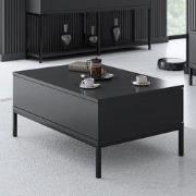 Rechthoekige Salontafel Antraciet Lord 90x60 - Zwart Frame