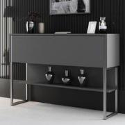 Modern Dressoir Antraciet Luxe 120x80x30 - Zilver Frame