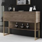 Modern Dressoir Walnoot Luxe 120x80x30 - Gouden Frame