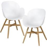 Exotan Tulip Tuin Fauteuils - Teak/Propyleen - Wit - Set van 2