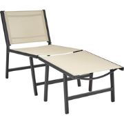 Beliani MARCEDDI - Tuinstoel-Beige-Textiel, Aluminium
