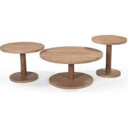 Salontafel Nao Naturel Rond Set van 3 - Giga Meubel