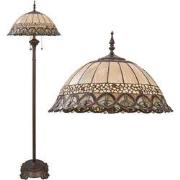 LumiLamp Tiffany Vloerlamp  Ø 50x165 cm  Beige Bruin Metaal Glas Staan...